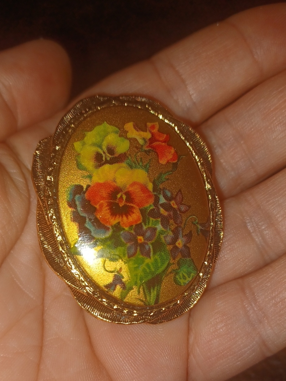Beautiful Mid-Century Victorian Revival Floral Watch Brooch / Pin